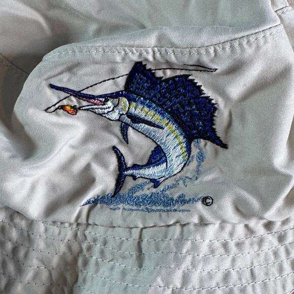 Shade Shack Just Hook Em Collection Boonie Hat Fishing Embroidered Marlin OS - Picture 2 of 8